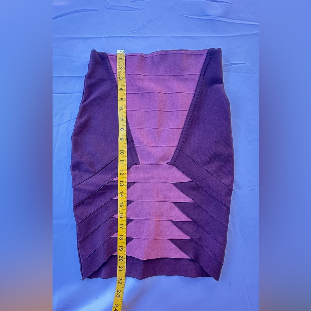 WOW Couture Purple Blue Ribbed Mini Skirt